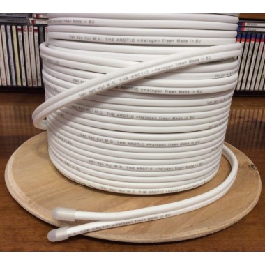 Плоский двужильный акустический кабель в нарезку  Van den Hul The Arctic. Отрезок 1,5 метра. Цвет белый